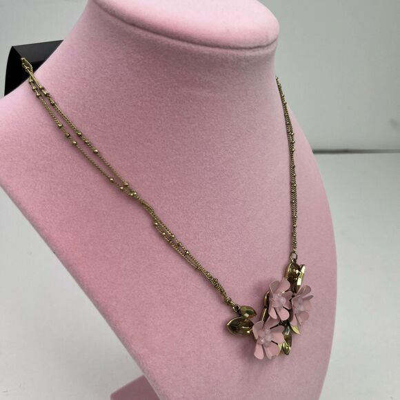 Necklace Simply Vera Wang Pink floral Rhinestones necklace #589 - Picture 3 of 10